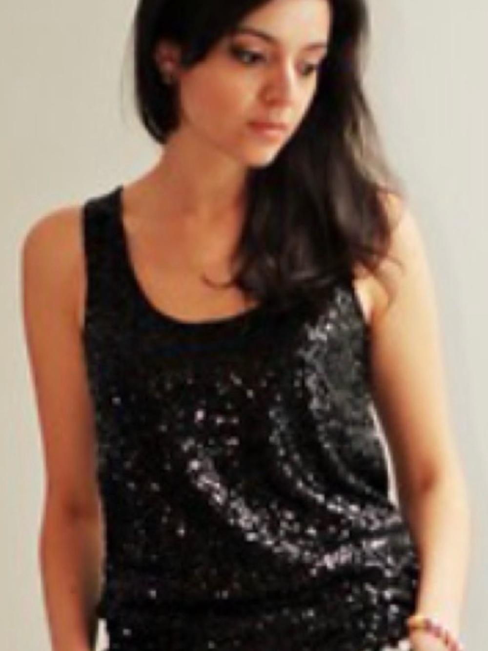 J. Crew Black Sequin Tank